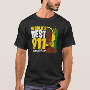 T-shirt Meilleur Dispatcher Africain Américain 911 au mond