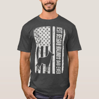 T-shirt Meilleur Drapeau Belge Malinois Papa Jamais Améric