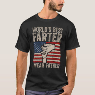 T-shirt Meilleur Drapeau du monde Je veux dire Père Améric