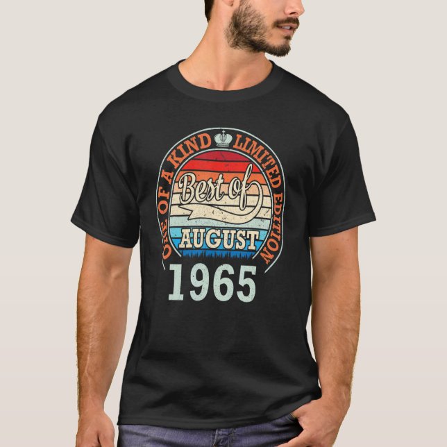 T-shirt Meilleur Du Mois D'Août 1965 Un Des 57 Ans (Devant)