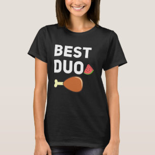 T-shirt Meilleur Duo Drôle Poulet Frit Pastèque
