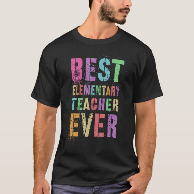 T-shirt Meilleur Enseignant de l'école primaire de la 5e a (Devant)