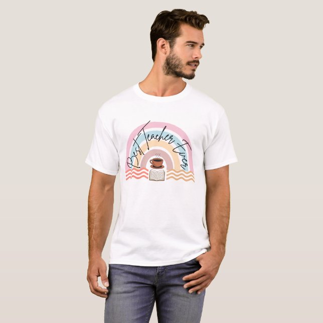 T-shirt Meilleur enseignant jamais Rainbow Design (Devant entier)