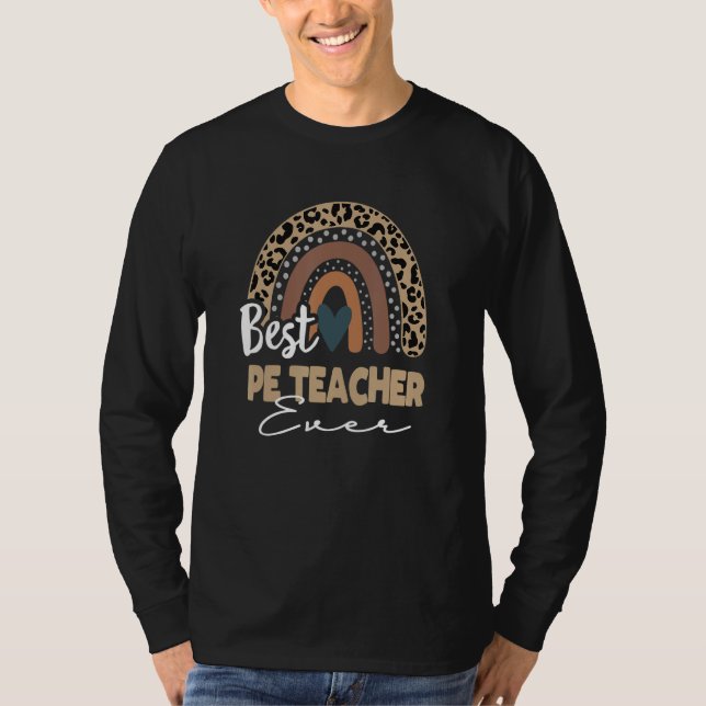 T-shirt Meilleur Enseignant Pe Ever Boho Rainbow Apprécier (Devant)