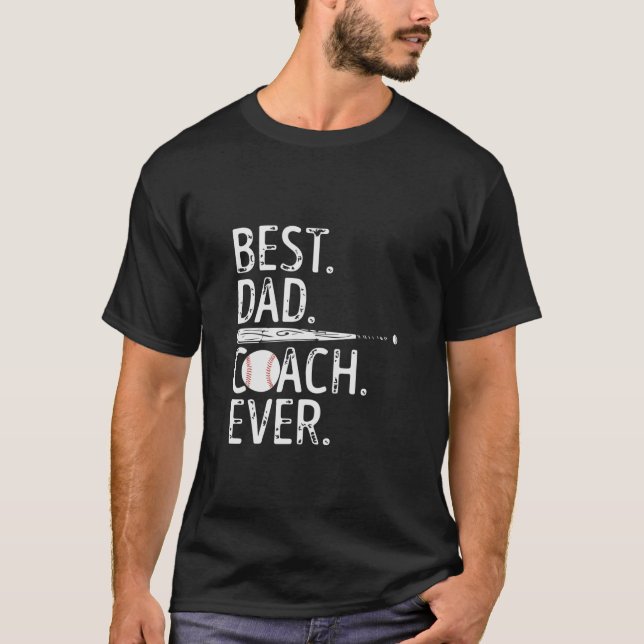 T-shirt Meilleur entraîneur de baseball DAd jamais (Devant)