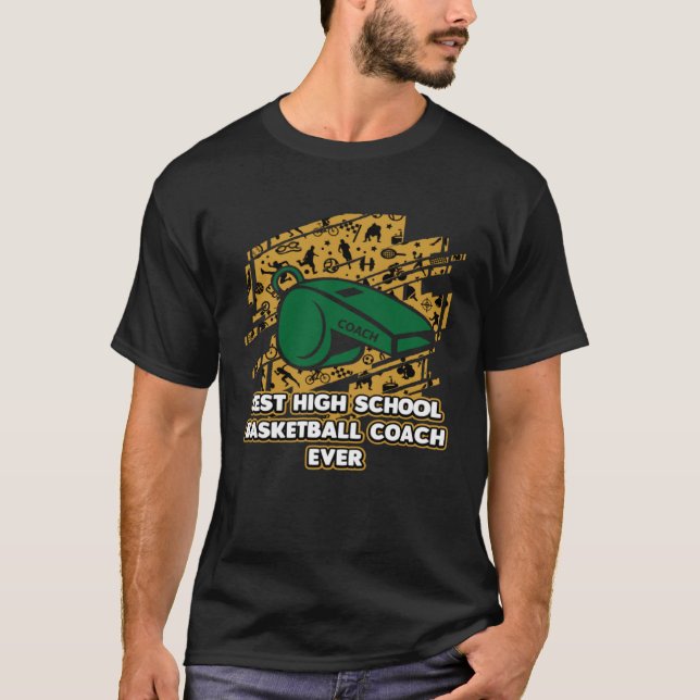 T-shirt Meilleur Entraîneur De Basket-Ball De L'École Seco (Devant)