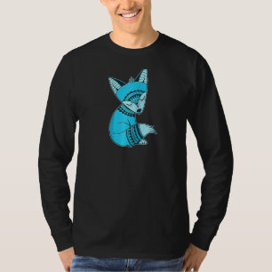 T-shirt Meilleur Et Relaxant Motif Tribal Bleu Fox Raglan