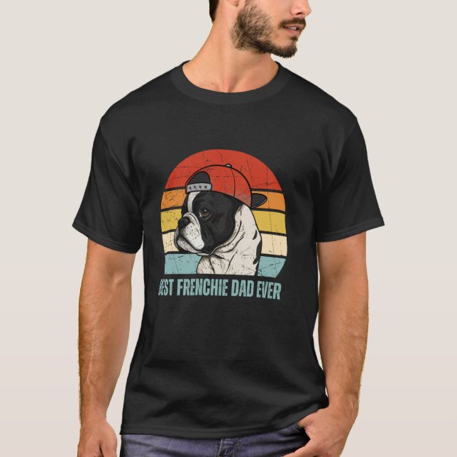 T-shirt Meilleur Français Papa Jamais Drôle Français Chien (Devant)