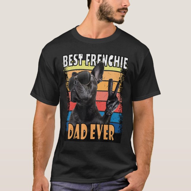 T-shirt Meilleur Frenchie Papa Ever French Buldog Papa (Devant)
