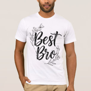 T-shirt Meilleur Frère Élégante Typographie Florale