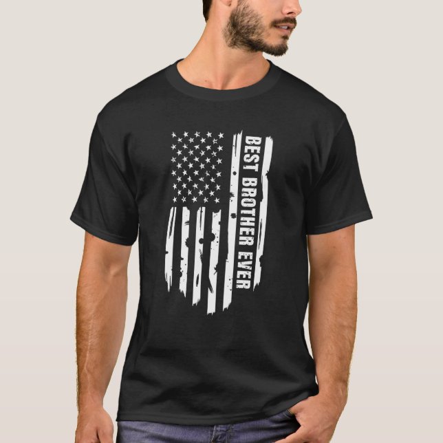 T-shirt Meilleur Frère Ever Adolescent Drapeau Usa Ancien  (Devant)