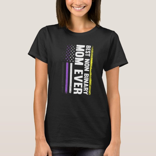 T-shirt Meilleur Gay pride Lgbt de maman non binaire (Devant)
