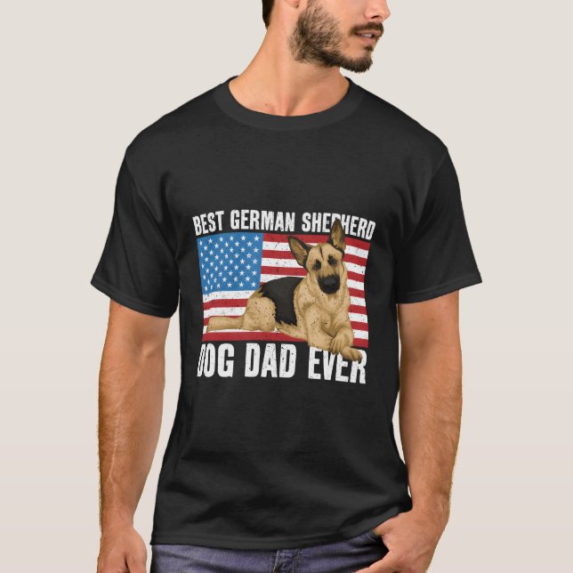 T-shirt Meilleur German Shepherd Dog Papa Ever (Devant)
