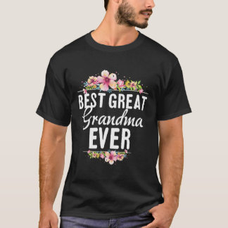T-shirt Meilleur grand grand-mère jamais floral