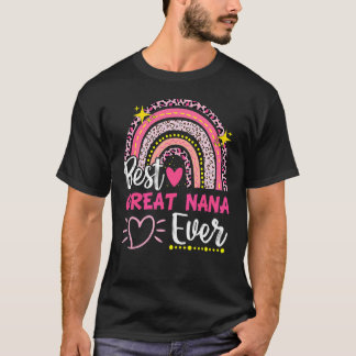 T-shirt Meilleur Grand Nana Jamais Leopard Arc-en-ciel Nou