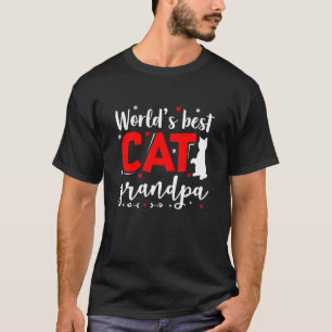 T-shirt Meilleur Grand-Père de Chat du Monde Félin Proprié