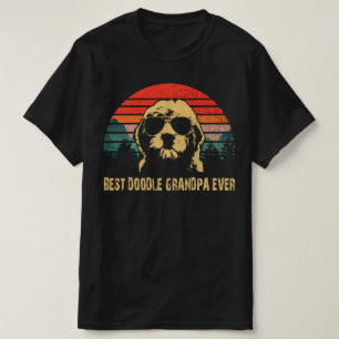 T-shirt meilleur grand-père de doodle jamais doré