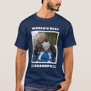 T-shirt Meilleur grand-père du monde Photo personnalisée