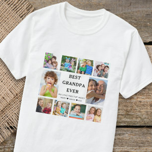 T-shirt Meilleur Grand-Père Ever Collage Photo 10 Enfants