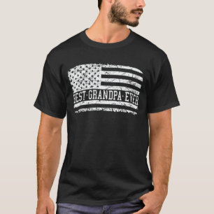 T-shirt Meilleur Grand-père Ever Drapeau américain Cadeau 
