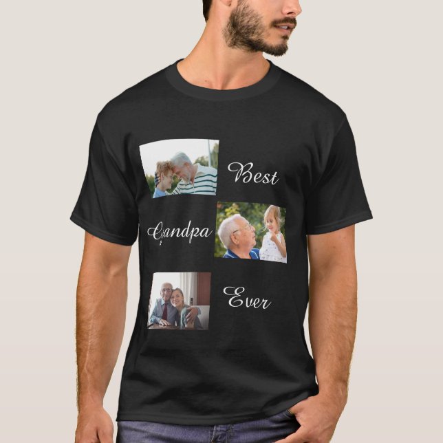 T-shirt Meilleur grand-père Fête des pères jamais 3 Photo  (Devant)