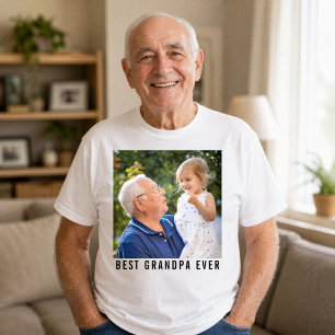 T-shirt Meilleur Grand-Père Grand-Père Et Bébé Photo