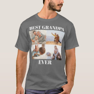 T-shirt Meilleur Grand-Père Jamais Collage Photo 4 Créez l