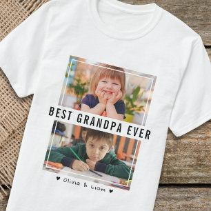 T-shirt Meilleur Grand-Père Jamais Deux Photo Cadeau Perso