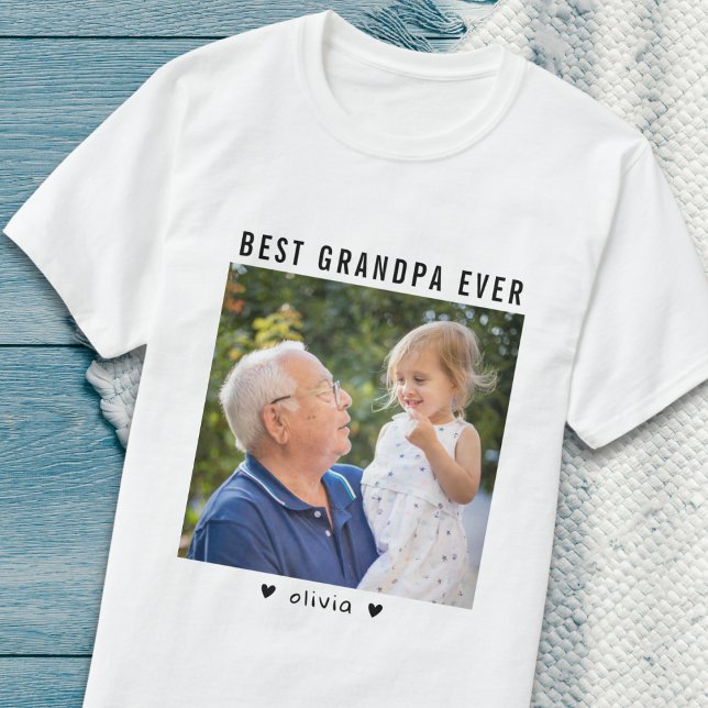 T-shirt Meilleur Grand-Père Jamais Grand-Père Et Grand-Enf (Best Grandpa Ever Grandfather And Grandkid Photo T-Shirt
)