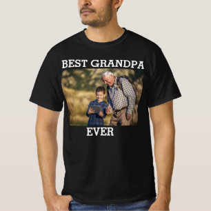 T-shirt Meilleur Grand-Père Jamais Photo Personnalisée Cré