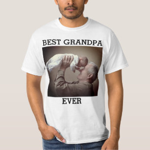 T-shirt Meilleur Grand-Père Jamais Photo Personnalisée Cré