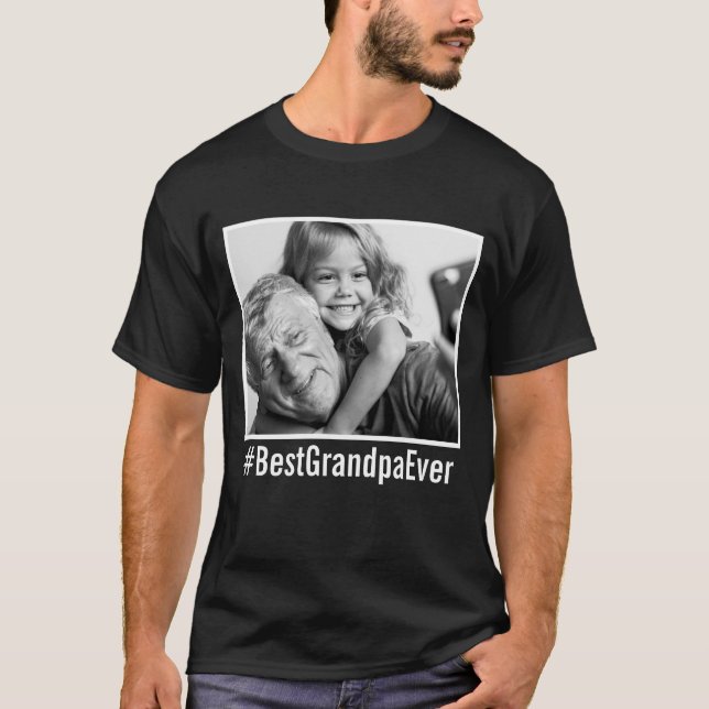 T-shirt Meilleur Grand-Père Jamais Photo Personnalisée Has (Devant)