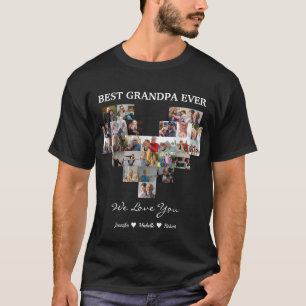 T-shirt Meilleur Grand-Père Personnalisé Photos Nom des Pe