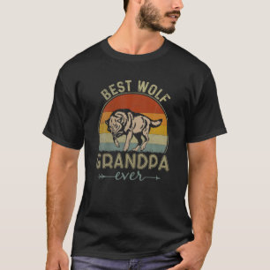 T-shirt Meilleur grand-père Wolf jamais rétro Wolf Graphic