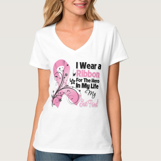 T-shirt Meilleur Héros d'ami dans ma vie Cancer du sein (Devant)