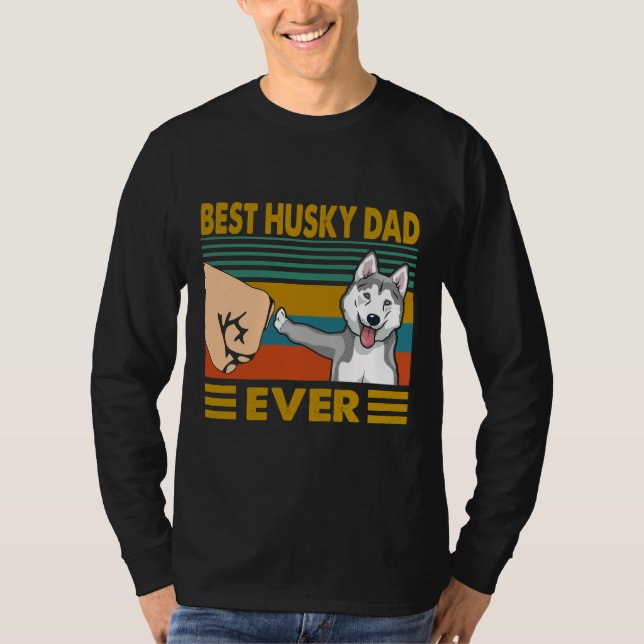 T-shirt Meilleur Husky Papa Ever Husky Chien Husky Proprié (Devant)