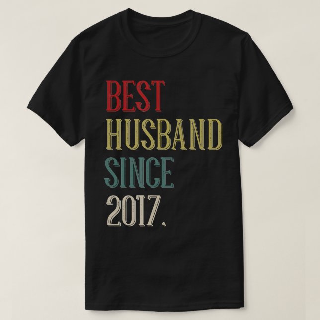 T-shirt Meilleur Mari 2017 5 Année 5e anniversaire de Mari (Design devant)