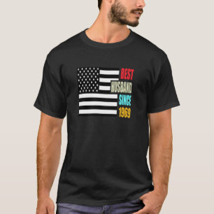T-shirt Meilleur Mari Depuis 1969 Anniversaire Drapeau Usa