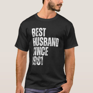 T-shirt Meilleur mari depuis 1981 Vintage Anniversaire de