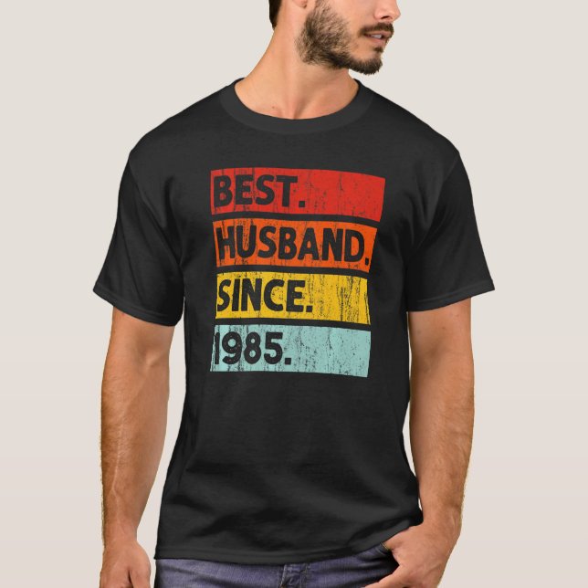 T-shirt Meilleur Mari Depuis 1985 37 Ans 37ème Mariage Ann (Devant)