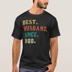T-shirt Meilleur Mari depuis 1988 34e anniversaire de Mari