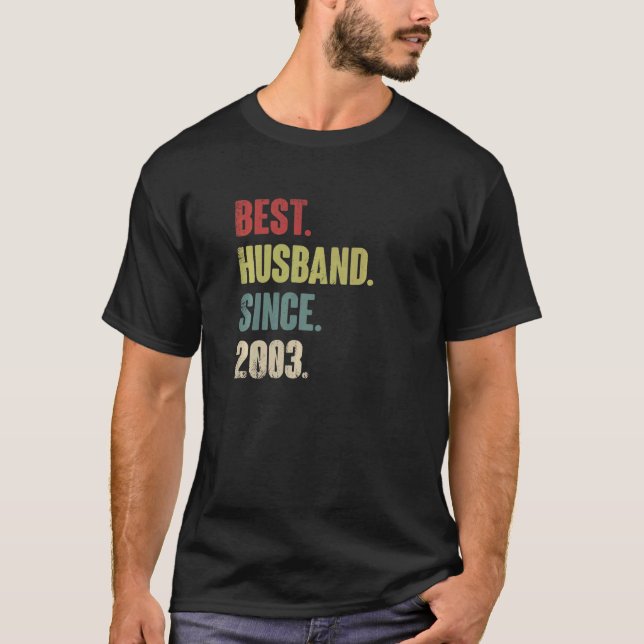 T-shirt Meilleur Mari depuis 2003 19e anniversaire Mariage (Devant)