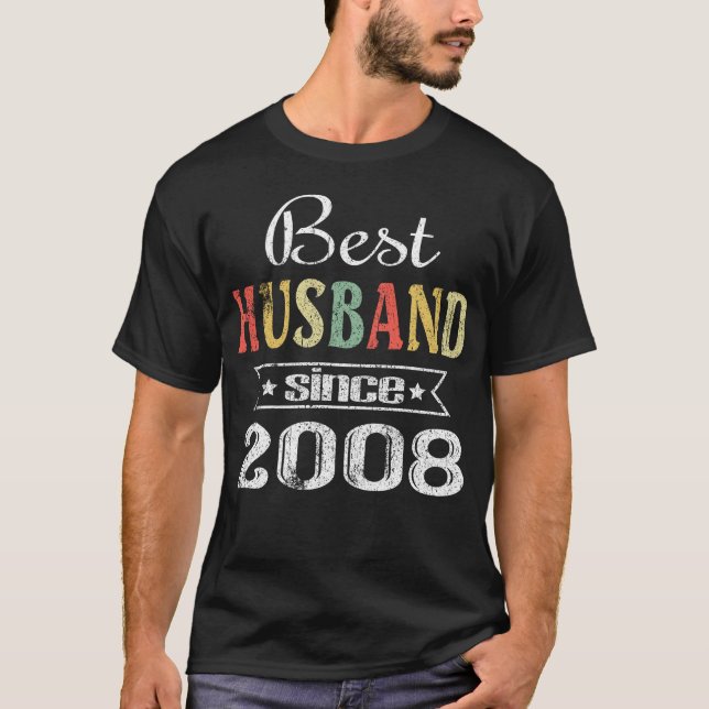 T-shirt Meilleur Mari Depuis 2008. 12e anniversaire mariag (Devant)