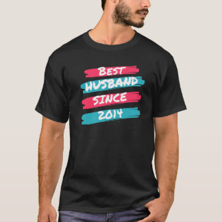 T-shirt Meilleur Mari depuis 2014 10e anniversaire de Mari