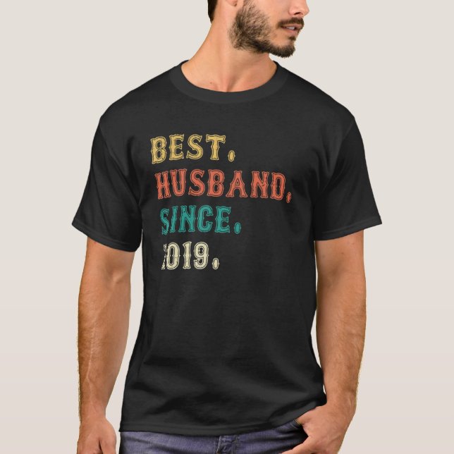 T-shirt Meilleur Mari depuis 2019 3ème anniversaire de Mar (Devant)