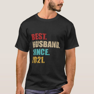 T-shirt Meilleur Mari Depuis 2021 Pour Le 2E Anniversaire 