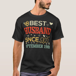 T-shirt Meilleur Mari Depuis Septembre 1988 Mariage Marié 