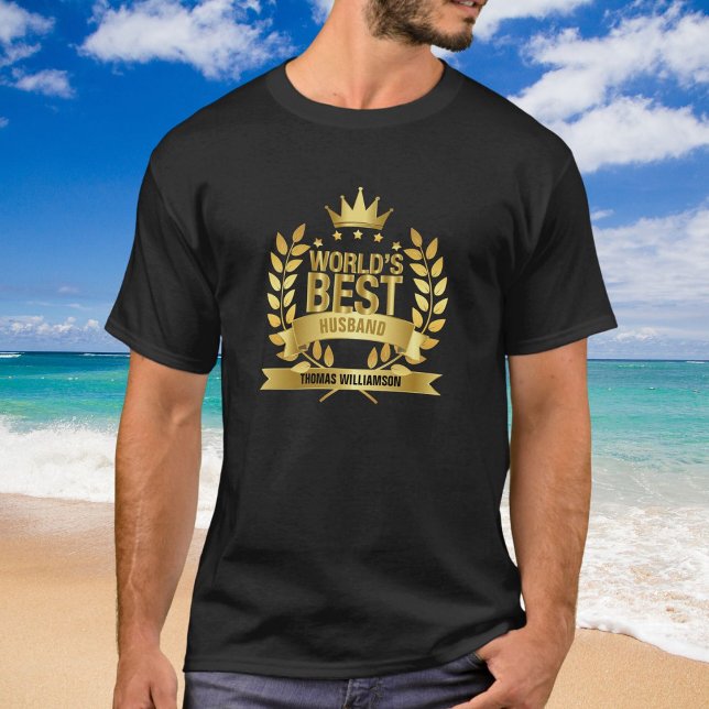 T-shirt Meilleur Mari du monde 5 étoiles d'or (World's Best Husband 5 Gold Stars T-Shirt)