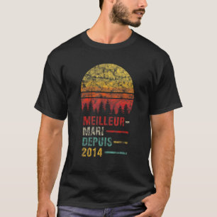 T-shirt Meilleur Mari Homme Depuis 2014 8 Anniversaire Mar