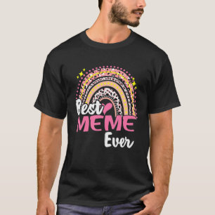 T-shirt Meilleur Mème Jamais Drôle Léopard Rose Rainbow Mè